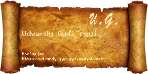 Udvardy Györgyi névjegykártya